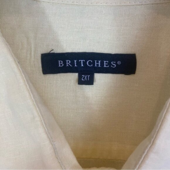 Britches Linen  Cotton Blend Button Down Short Sleeve Shirt Sz 2XLT - Picture 2 of 6